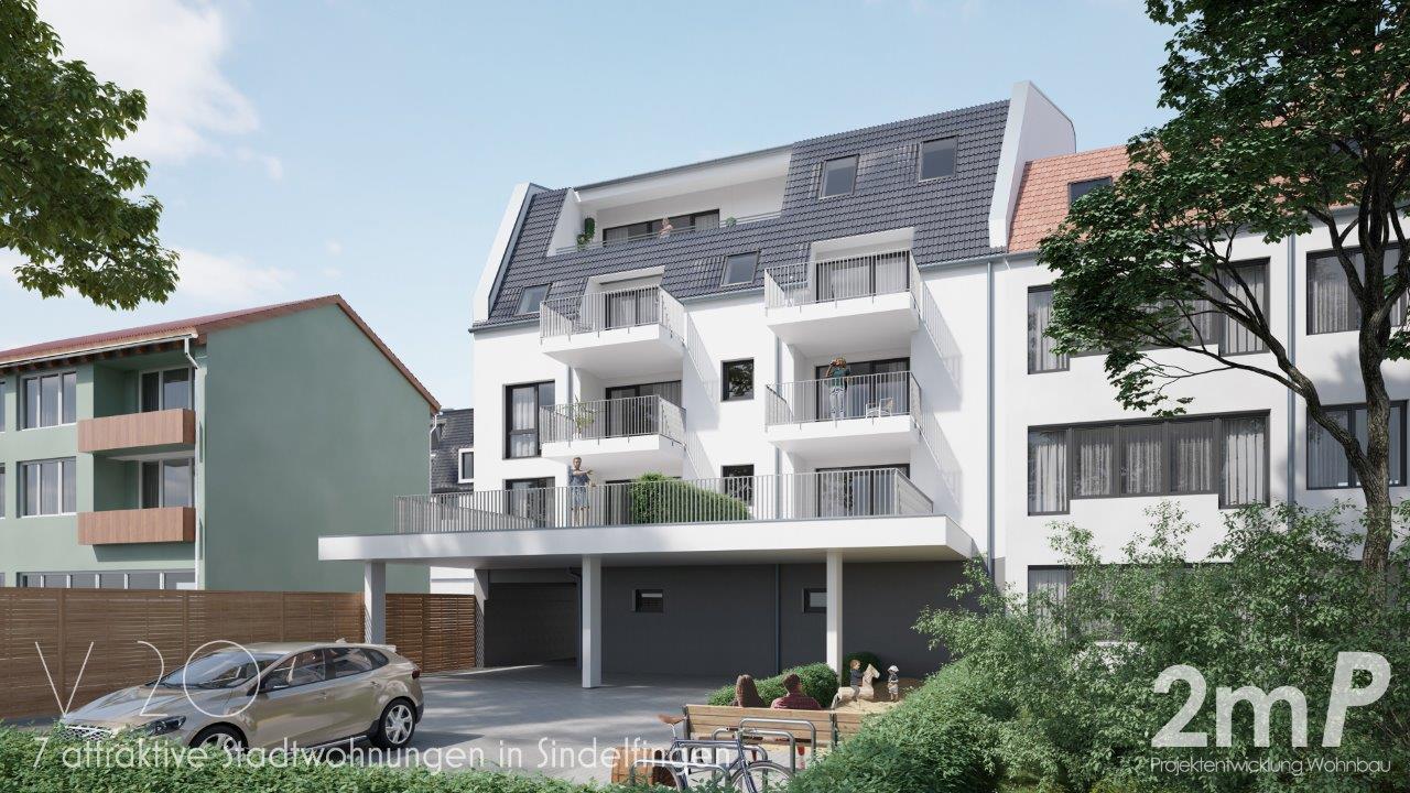Neubau mit sieben Stadtwohnungen in Sindelfingen, Visualisierung aus FDL-Projektmaterial